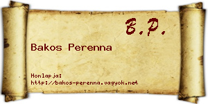 Bakos Perenna névjegykártya