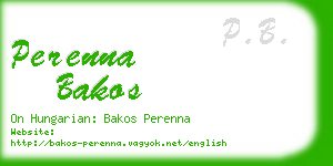 perenna bakos business card